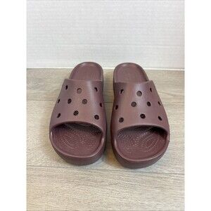 Crocs Classic Platform Slide Sandals Womens Size 7 Iconic Comfort Dark Cherry